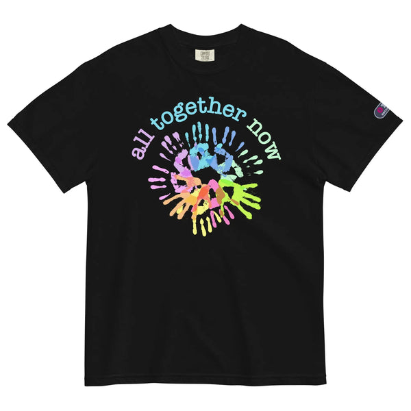 ALL TOGETHER NOW - Unisex heavyweight t-shirt - Black / S - Unisex T-Shirt