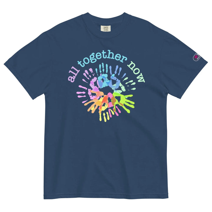 ALL TOGETHER NOW - Unisex heavyweight t-shirt - True Navy / S - Unisex T-Shirt