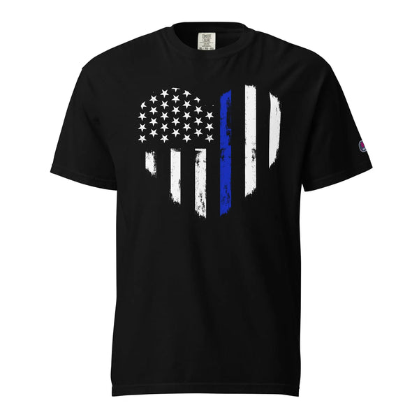 AMERICAN FLAG & HEART - Unisex heavyweight t-shirt - Unisex T-Shirt