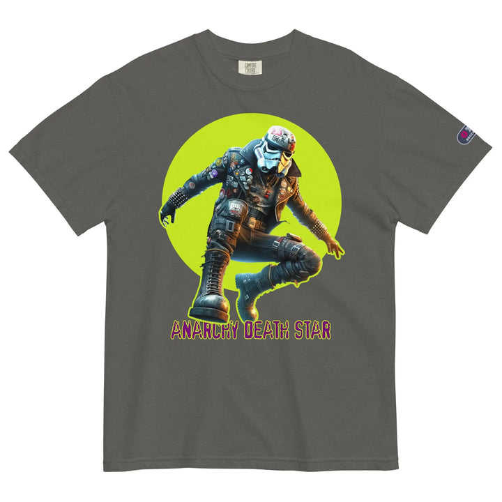 ANARCHY DEATH STAR - Unisex heavyweight t-shirt - Pepper / S - Unisex T-Shirt