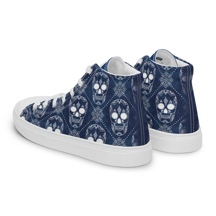 BLUE SKULLS - high top canvas shoes - Shoes
