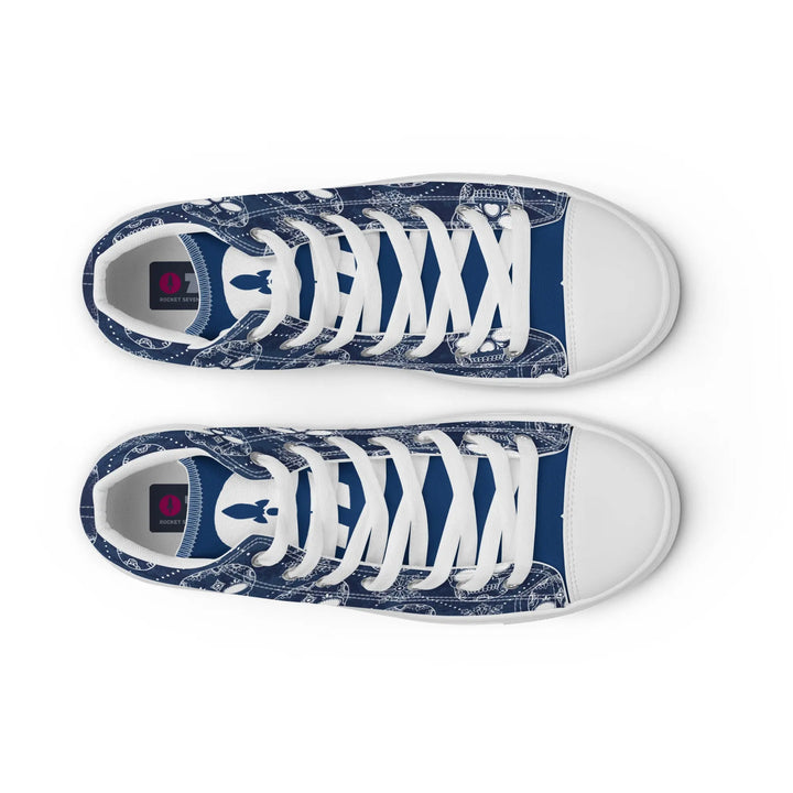 BLUE SKULLS - high top canvas shoes - Shoes