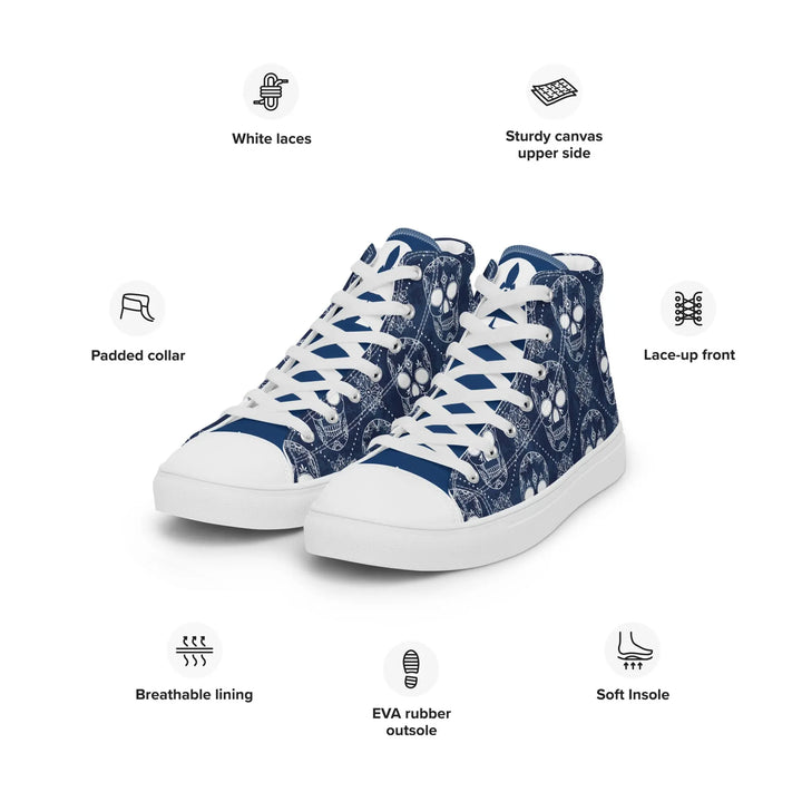 BLUE SKULLS - high top canvas shoes - Shoes