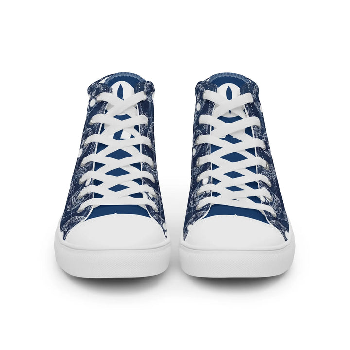 BLUE SKULLS - high top canvas shoes - Shoes