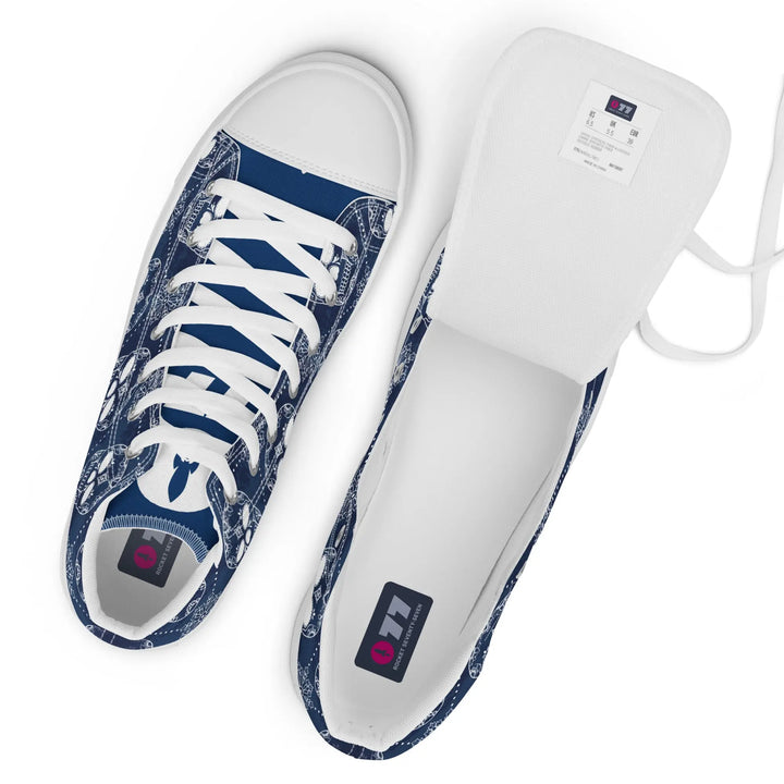 BLUE SKULLS - high top canvas shoes - Shoes