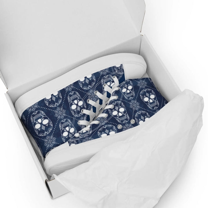 BLUE SKULLS - high top canvas shoes - Shoes