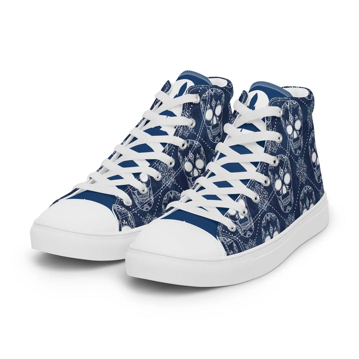 BLUE SKULLS - high top canvas shoes - Shoes