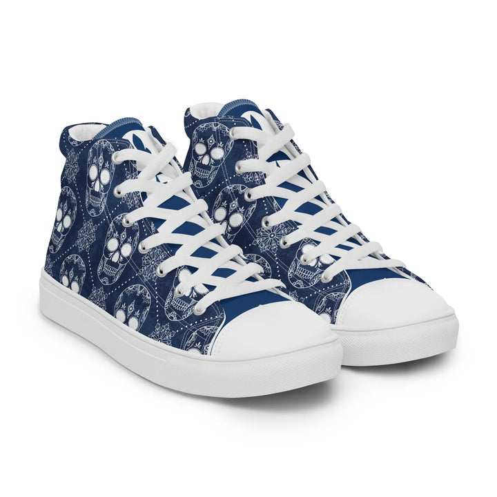 BLUE SKULLS - high top canvas shoes - Shoes