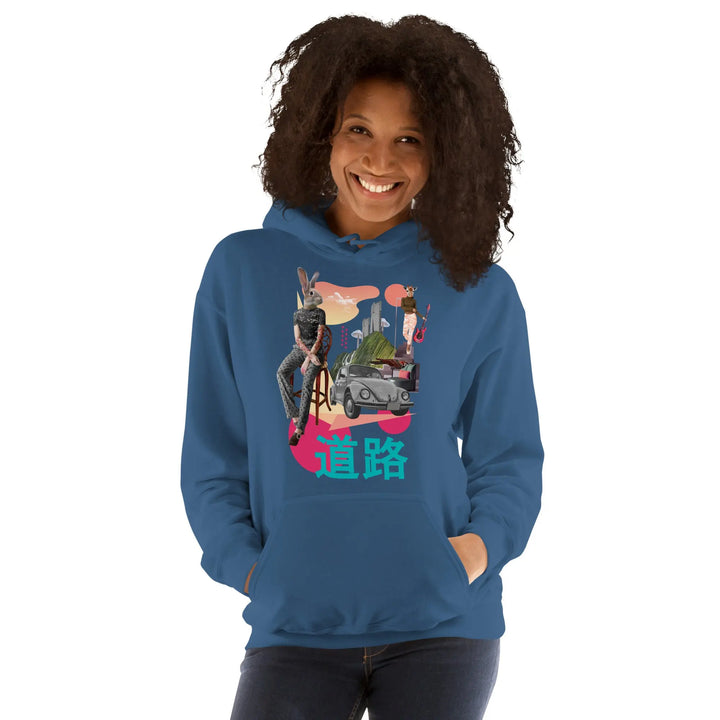 BUNNY N BEETLE - Unisex Hoodie - Indigo Blue / S - Unisex Hoodie