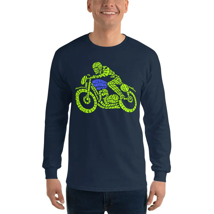 CAFE RACER - Long Sleeve Shirt - Navy / S - Unisex Long Sleeve