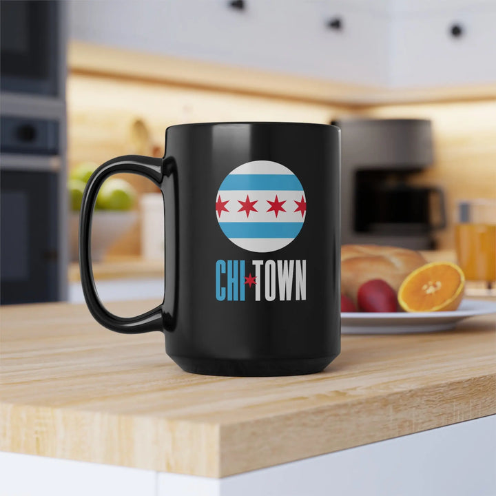 CHI-TOWN - 15oz Black Mug - 15oz - Mugs & Drinkware