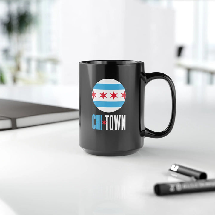 CHI-TOWN - 15oz Black Mug - 15oz - Mugs & Drinkware
