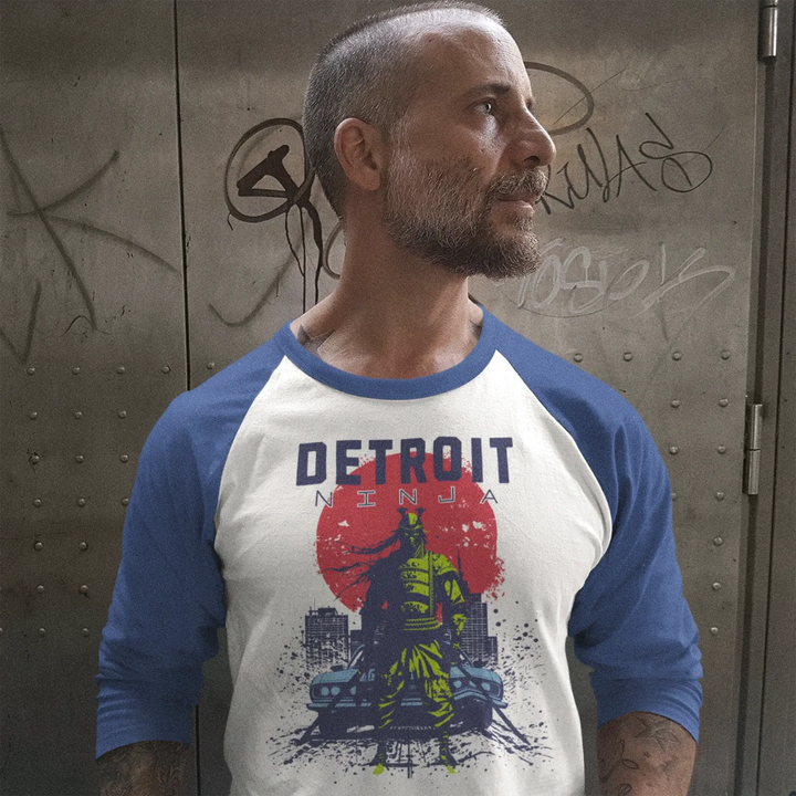 DETROIT NINJA - 3/4 sleeve raglan shirt - XS - Long Sleeve Shirt