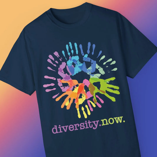 Diversity Now Unisex Garment-Dyed T-Shirt - Embrace Inclusivity and Colorful Expression - True Navy / S - T-Shirt