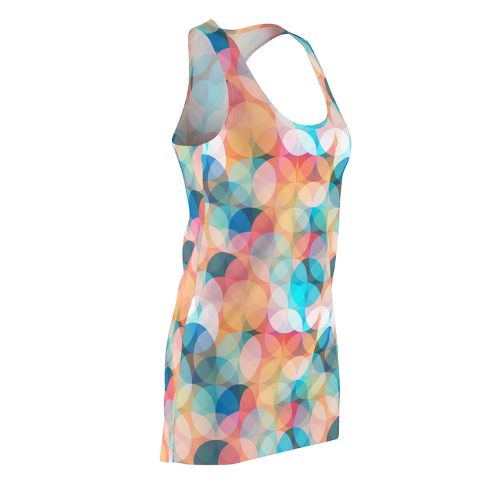 Geometric Circles - Women’s Racerback Dress with colorful overlapping circle pattern