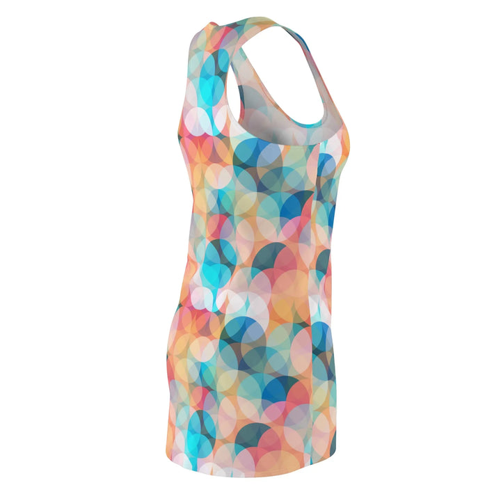 Sleek Geometric Circles Racerback Dress for women in a vibrant sleeveless design