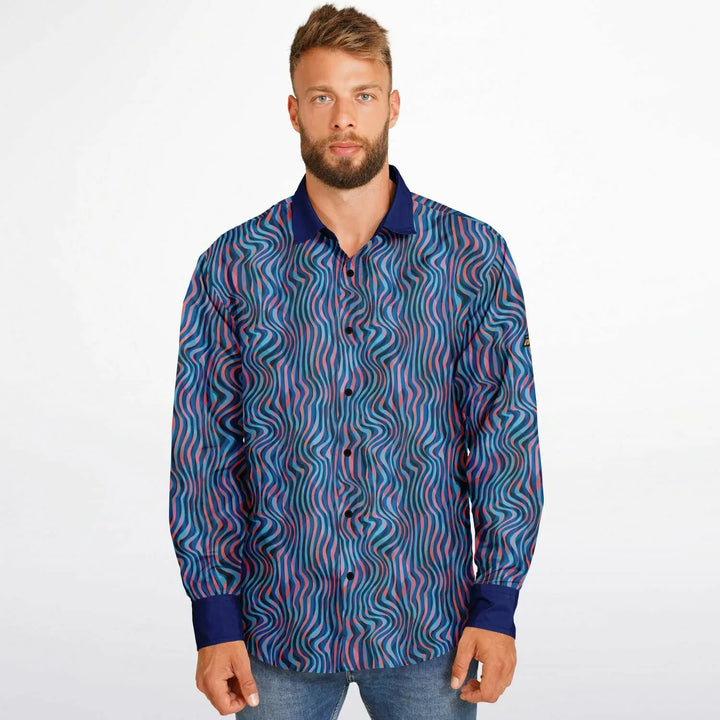 Get Trippy with This Glam Rock Long Sleeve Shirt - Long Sleeve Button Down Shirt