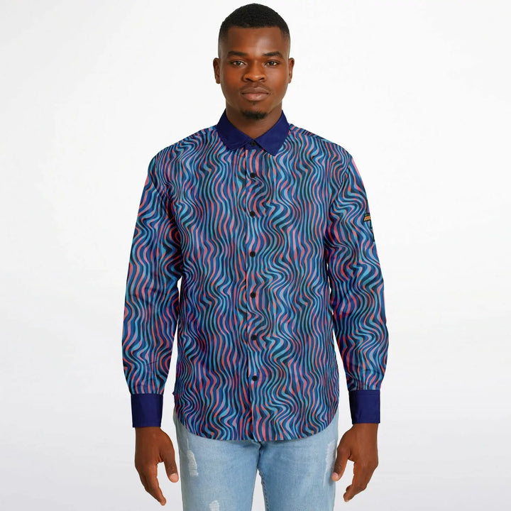Get Trippy with This Glam Rock Long Sleeve Shirt - Long Sleeve Button Down Shirt