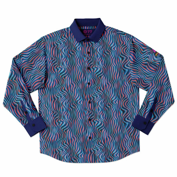 Get Trippy with This Glam Rock Long Sleeve Shirt - XS - Long Sleeve Button Down Shirt