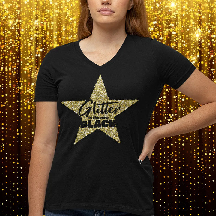 🔥 Glam Rock V-Neck T-Shirt – Bring the 70s Disco Vibes to Life! 🔥 - Women’s T-Shirt