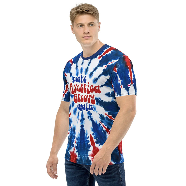 MAKE AMERICA GROOVY AGAIN - tie-dyed t-shirt with all-over print