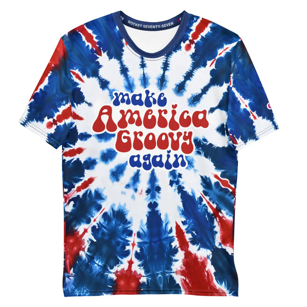 MAKE AMERICA GROOVY AGAIN - tie-dyed t-shirt with all-over print