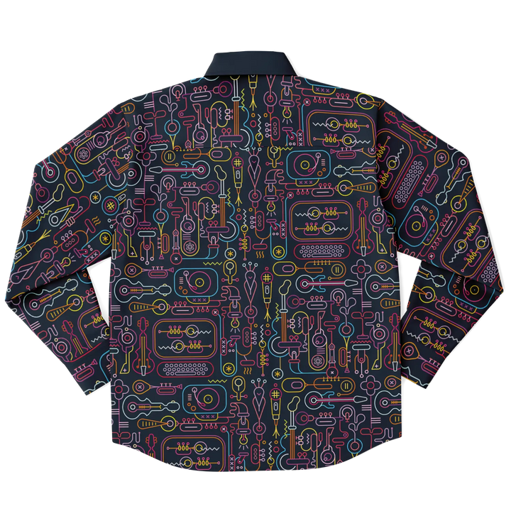 MUSIKA - Long Sleeve Button Down Shirt - Long Sleeve Button Down Shirt