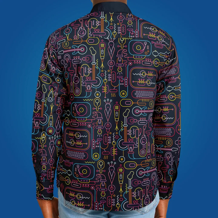 MUSIKA - Long Sleeve Button Down Shirt - Long Sleeve Button Down Shirt