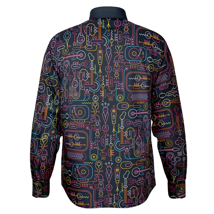 MUSIKA - Long Sleeve Button Down Shirt - Long Sleeve Button Down Shirt