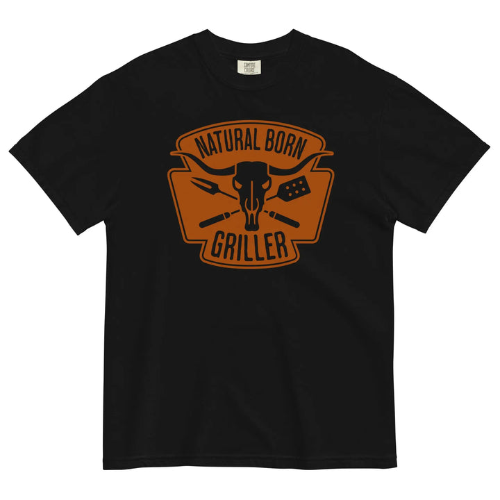 NATURAL BORN GRILLER - Unisex Heavyweight T-Shirt - Black / S - Unisex T-Shirt