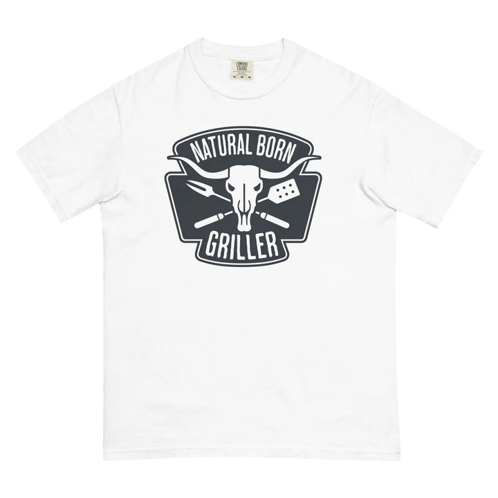 NATURAL BORN GRILLER - Unisex Heavyweight T-Shirt - White / S - Unisex T-Shirt