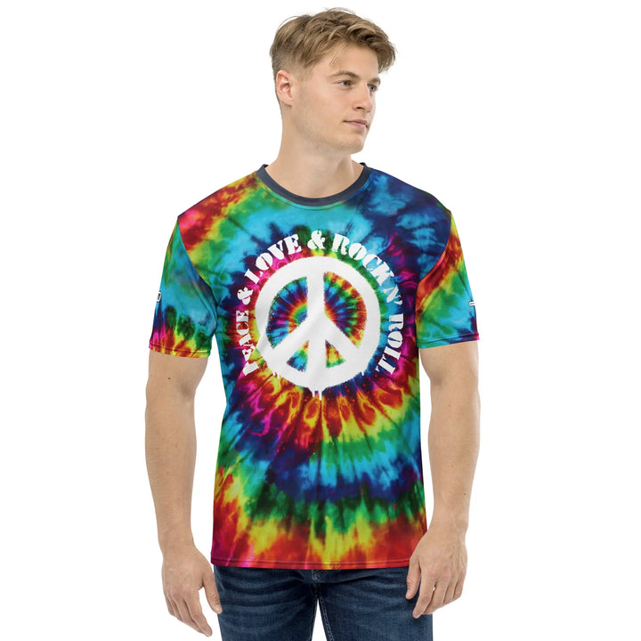 PEACE N LOVE N ROCK N ROLL T-Shirt with All-Over Print - XS - Unisex T-Shirt