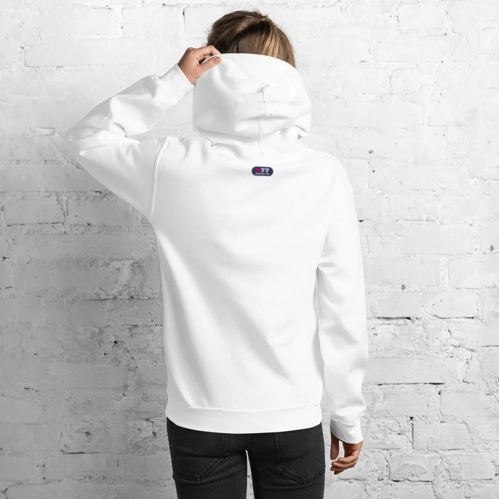 PRIDE N LIBERTY unisex hoodie with a small logo patch on back showing gay pride