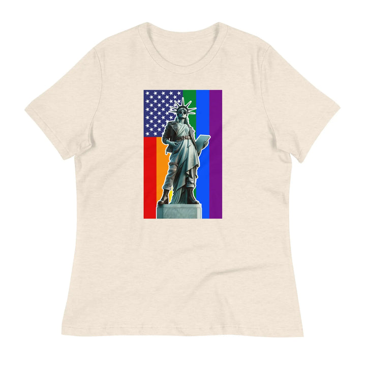 PRIDE N LIBERTY - Women’s Relaxed T-Shirt - Heather Prism Natural / S - Women’s T-Shirt