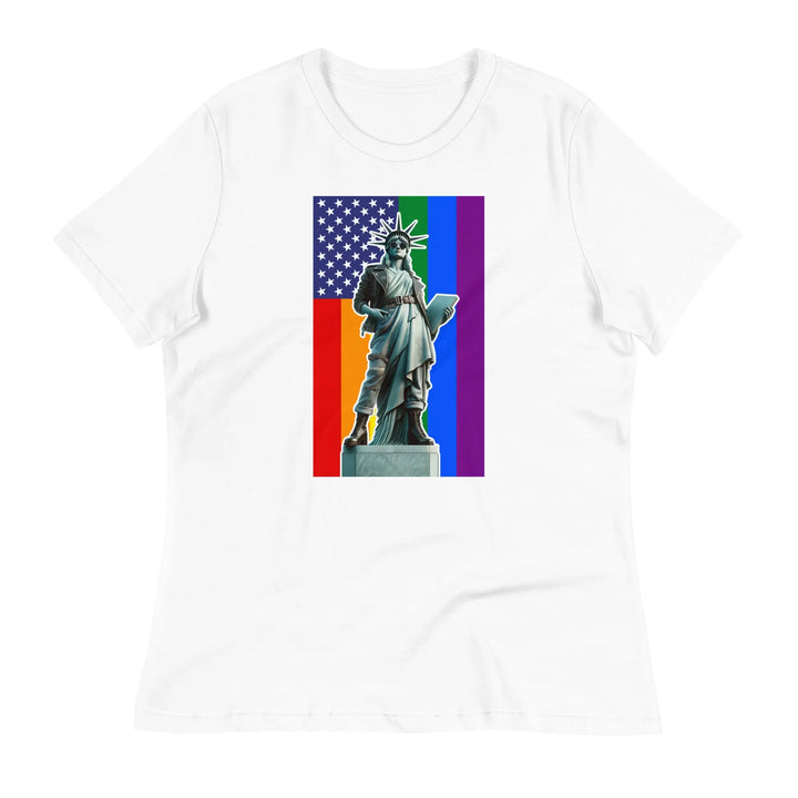 PRIDE N LIBERTY - Women’s Relaxed T-Shirt - White / S - Women’s T-Shirt