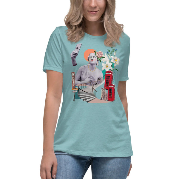 QUEEN OF SELFIES - Women’s Relaxed T-Shirt - Heather Blue Lagoon / S - Women’s T-Shirt