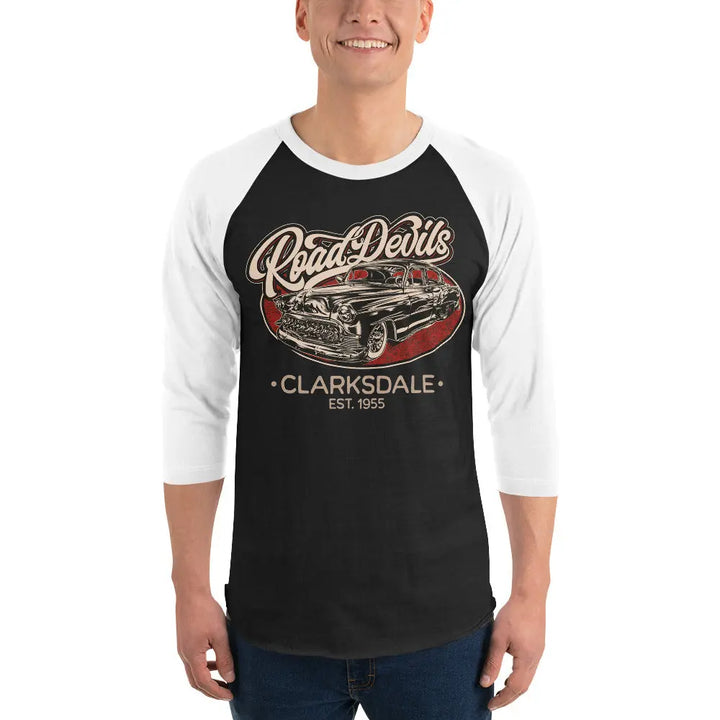 ROAD DEVILS CLARKSDALE - 3/4 sleeve raglan shirt - Unisex Raglan 3/4 Sleeve Shirt