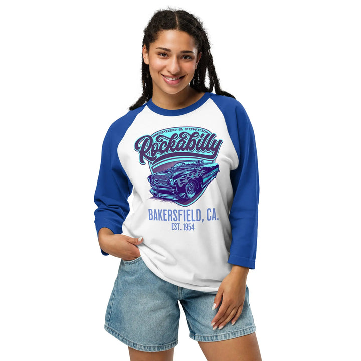 ROCKABILLY BAKERSFIELD - 3/4 sleeve raglan shirt - Unisex Raglan 3/4 Sleeve Shirt