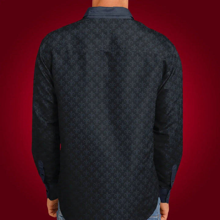 Rockabilly Rebel Long Sleeve Button Down Shirt - Long Sleeve Button Down Shirt
