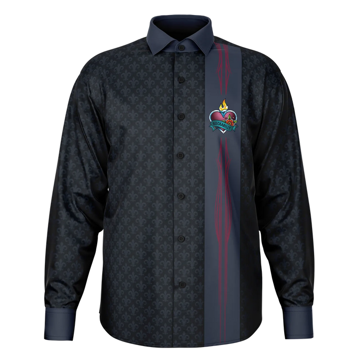 Rockabilly Rebel Long Sleeve Button Down Shirt - Long Sleeve Button Down Shirt