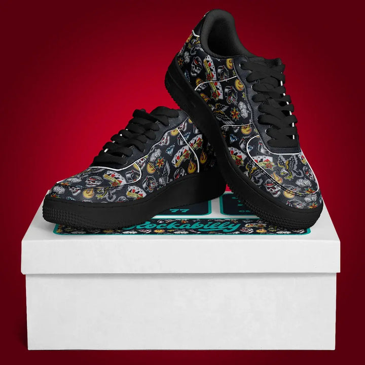 Rockabilly Tattoo Shoes - Core Low Shoes - AOP