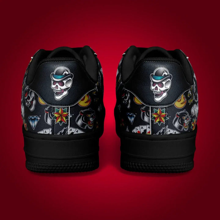 Rockabilly Tattoo Shoes - Core Low Shoes - AOP
