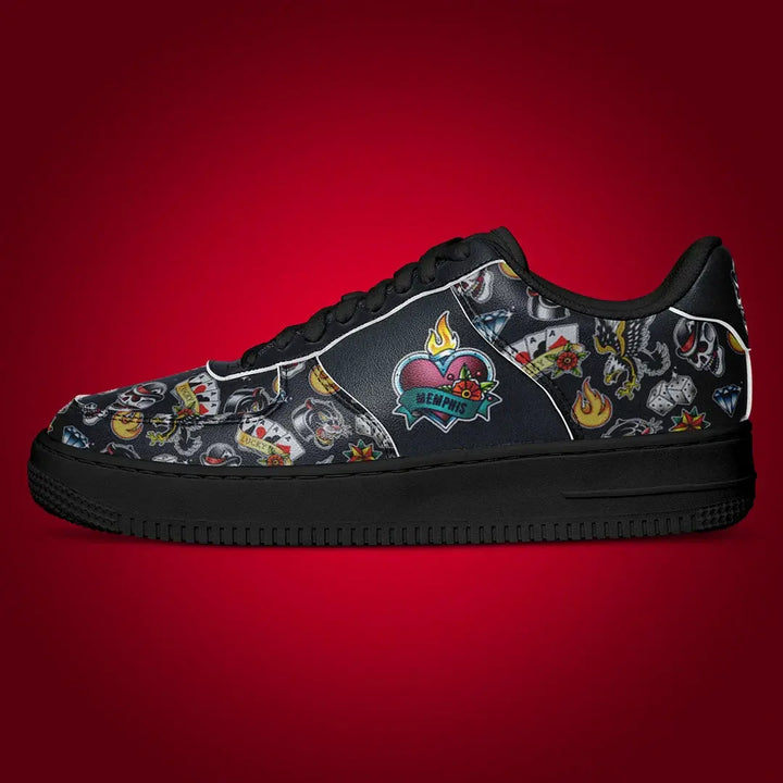 Rockabilly Tattoo Shoes - Core Low Shoes - AOP