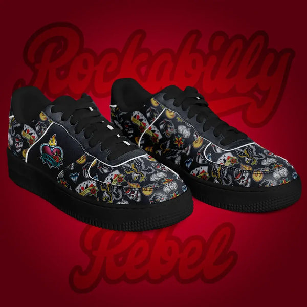 Rockabilly Tattoo Shoes - Core Low Shoes - AOP