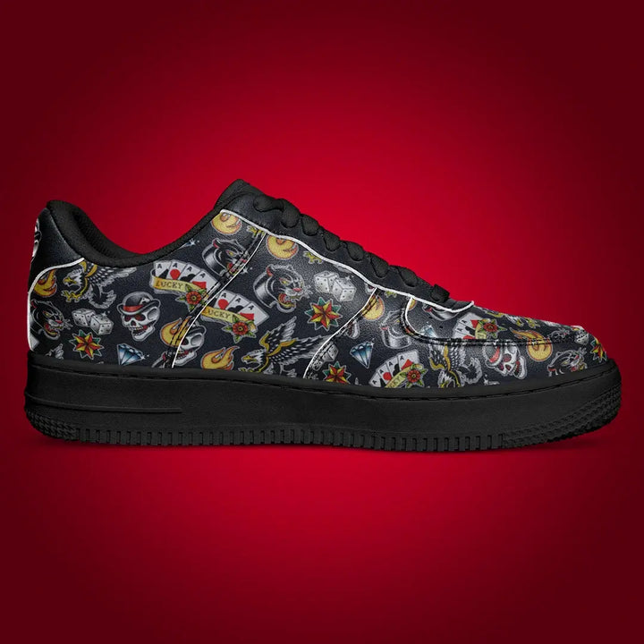 Rockabilly Tattoo Shoes - Core Low Shoes - AOP