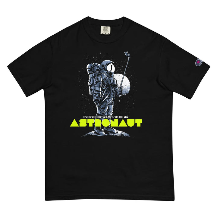 SELFIE ASTRONAUT - Unisex Heavyweight T-Shirt - Black / S - Unisex T-Shirt