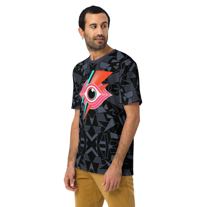STARMAN DAYDREAM T-Shirt with Abstract Eye Design on Dark Patterned Background for Glam Rock Fans