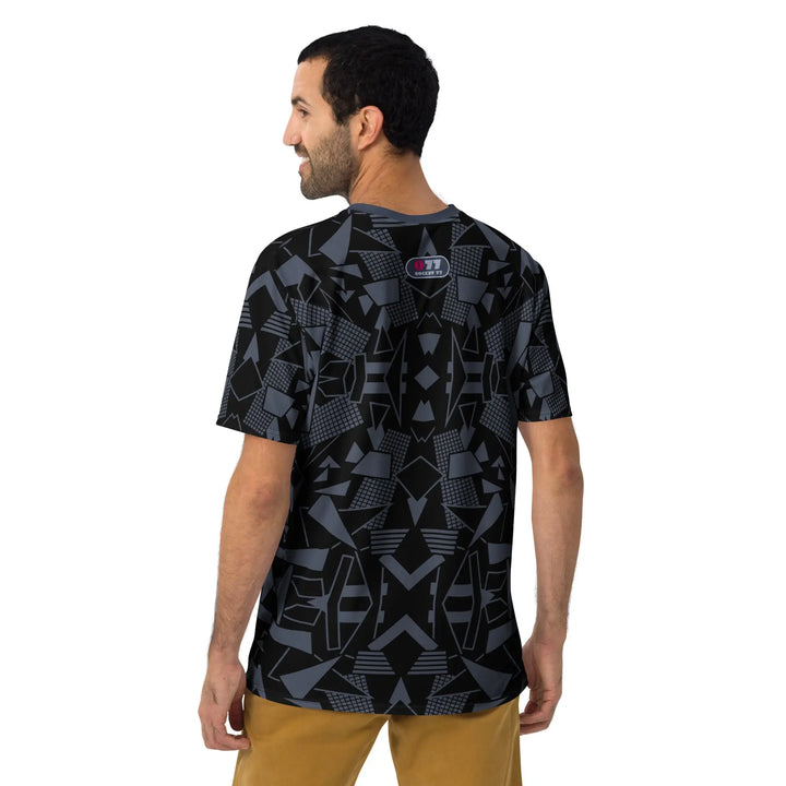 STARMAN DAYDREAM T-Shirt with black and gray geometric pattern in glam rock pop-art style
