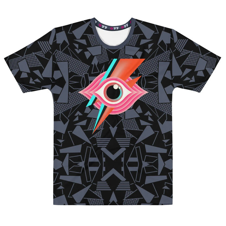 Glam rock pop-art Starman Daydream T-shirt with eye and lightning bolt on geometric pattern