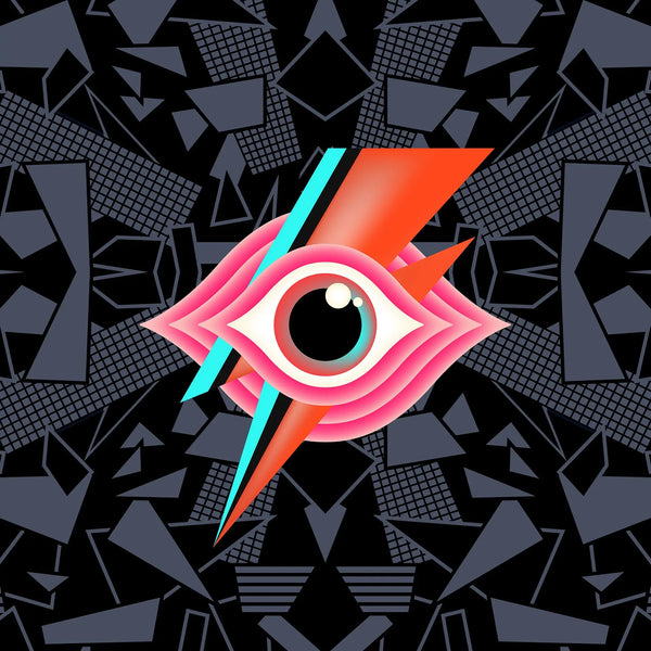 Glam rock pop-art: Stylized pink eye with lightning on Starman Daydream T-Shirt